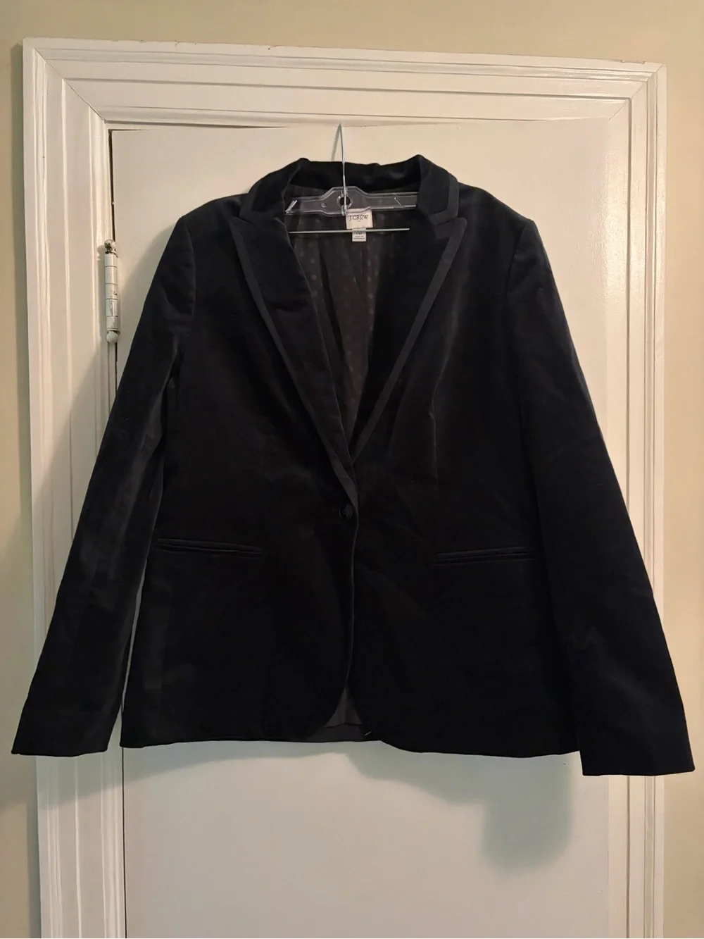 J. Crew Velvet One Button Blazer Black Size 10